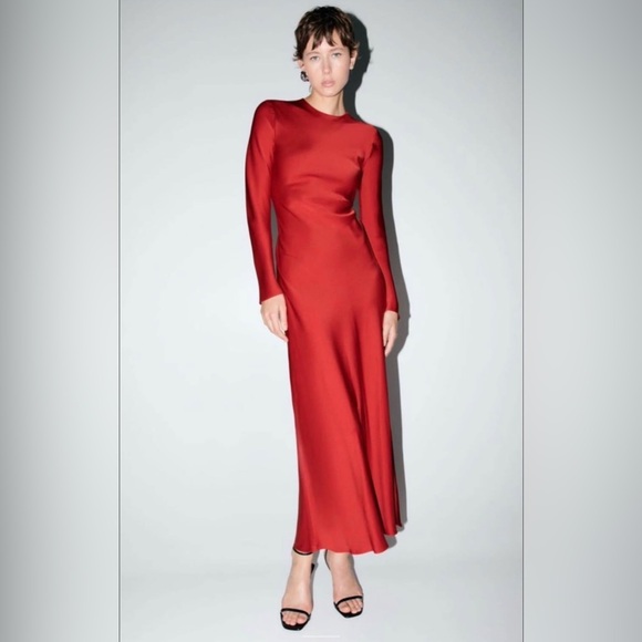 fitted lace wedding dress 90s Red Silk Wrap Dress main image 0